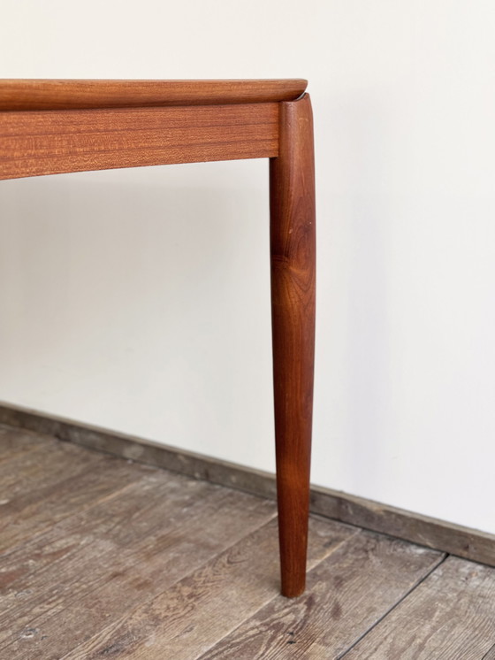 Image 1 of Mid Century Moderne Deense eettafel in teak van H.W. Klein voor Bramin, uitschuifbaar, 1960