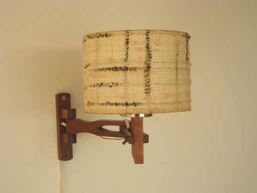 Vintage Jaren 60 Teak Wandlamp / Schemerlamp