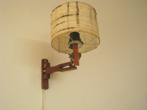 Vintage Jaren 60 Teak Wandlamp / Schemerlamp