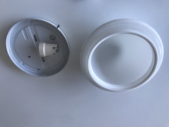 Image 1 of Vintage Deknudt Plafondlamp Melkglas Metaal Wandlamp Lamp 80