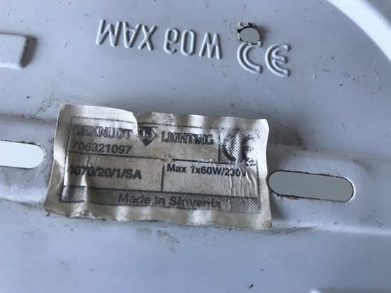 Image 1 of Vintage Deknudt Plafondlamp Melkglas Metaal Wandlamp Lamp 80