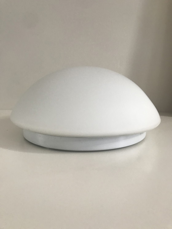 Image 1 of Vintage Deknudt Plafondlamp Melkglas Metaal Wandlamp Lamp 80