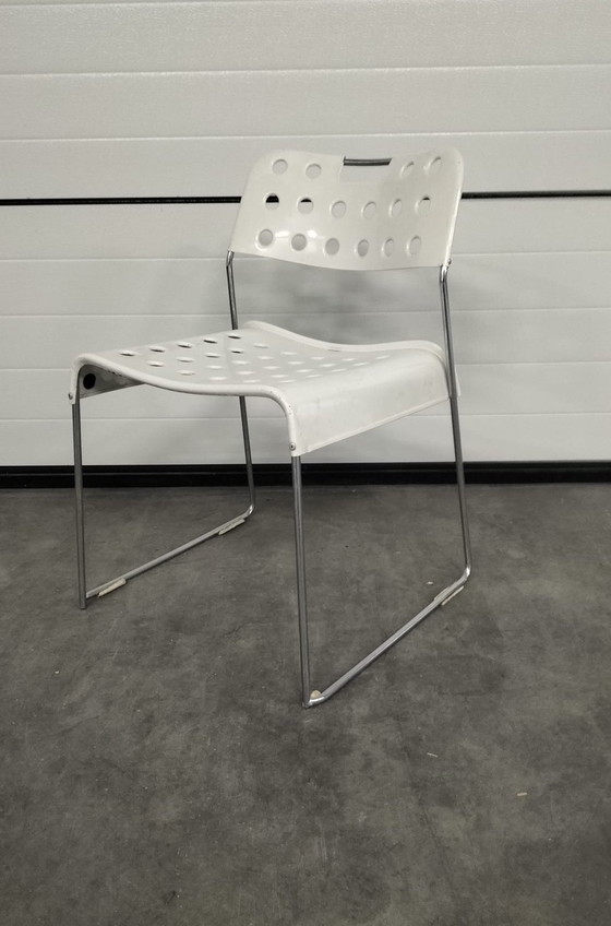 Image 1 of Bieffeplast White Omstak Chairs By Rodney Kinsman