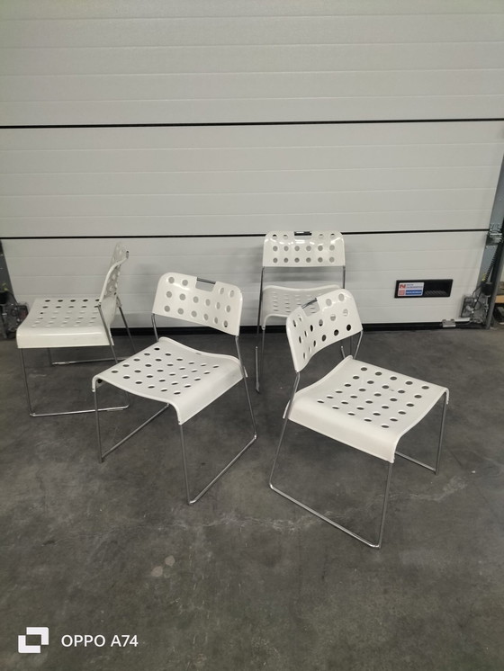 Image 1 of Bieffeplast White Omstak Chairs By Rodney Kinsman