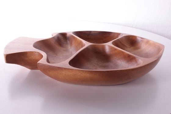 Image 1 of Vintage Teakhouten Borrelschaal jaren60 Duits