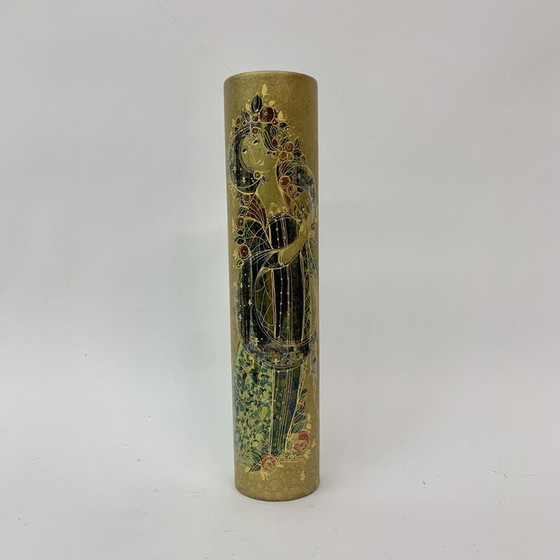 Image 1 of Vintage gouden vaas van Bjørn Wiinblad voor Rosenthal, 1970
