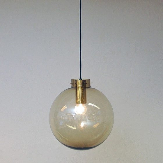 Image 1 of Vintage 7714 hanglamp in rookglas van Jonas Hidle voor Høvik Lys, Noorwegen 1970