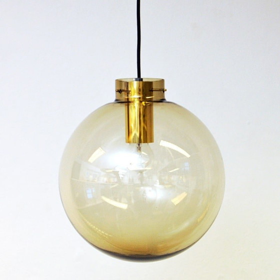 Image 1 of Vintage 7714 hanglamp in rookglas van Jonas Hidle voor Høvik Lys, Noorwegen 1970