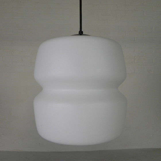 Image 1 of Vintage Hanglamp Met Opaline Glazen Bol, Jaren 60