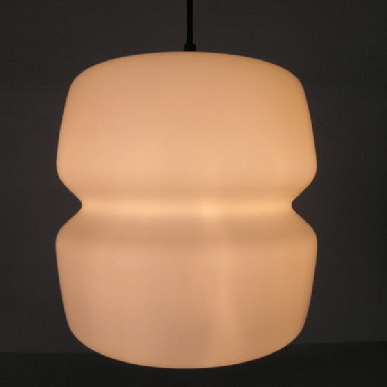 Image 1 of Vintage Hanglamp Met Opaline Glazen Bol, Jaren 60