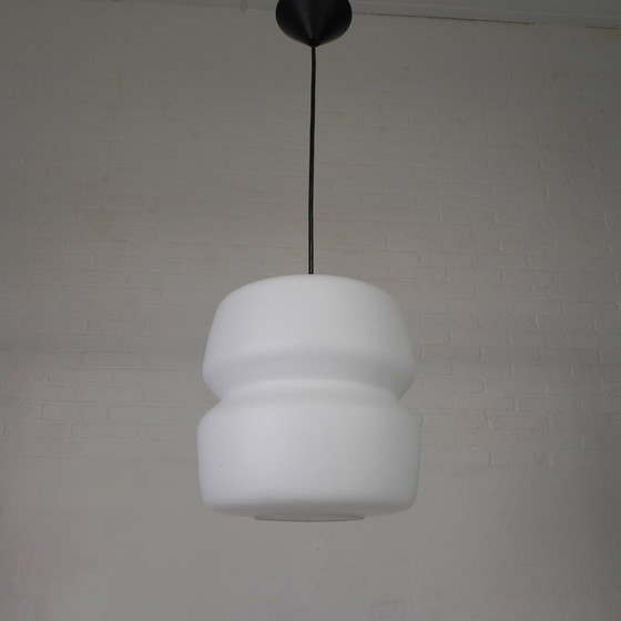 Image 1 of Vintage Hanglamp Met Opaline Glazen Bol, Jaren 60