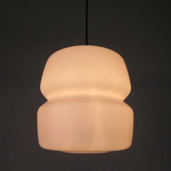 Image 1 of Vintage Hanglamp Met Opaline Glazen Bol, Jaren 60