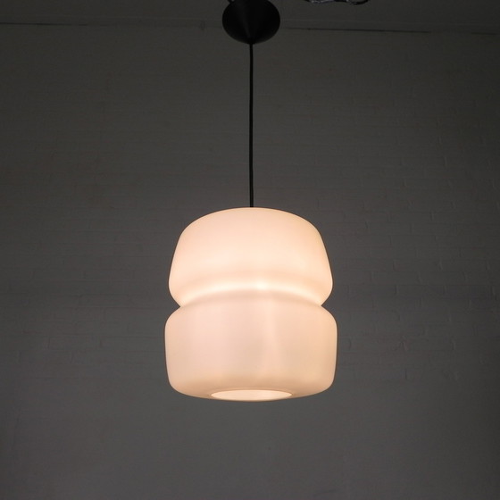 Image 1 of Vintage Hanglamp Met Opaline Glazen Bol, Jaren 60