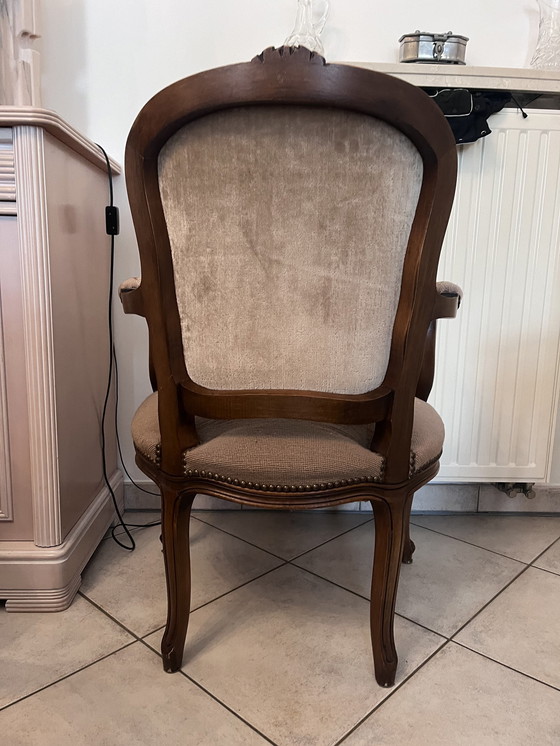 Image 1 of 2x Antieke Fauteuil Lodewijk Xv Stijl Gobelin