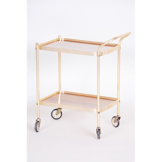 Image 1 of Vintage messing en formica drankenkar, Frankrijk 1950