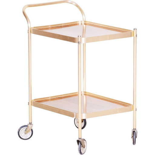 Vintage messing en formica drankenkar, Frankrijk 1950