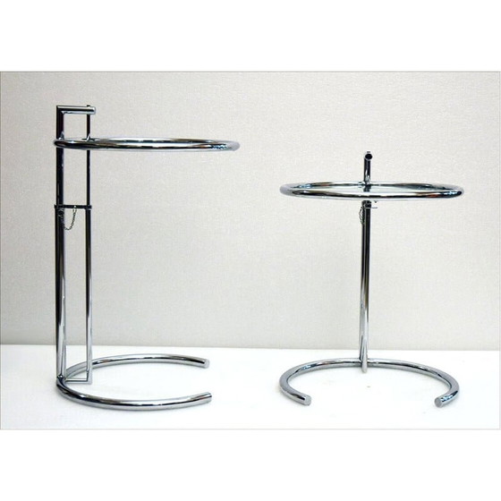 Image 1 of Eileen Gray stijl vintage verstelbare bijzettafels, 1980