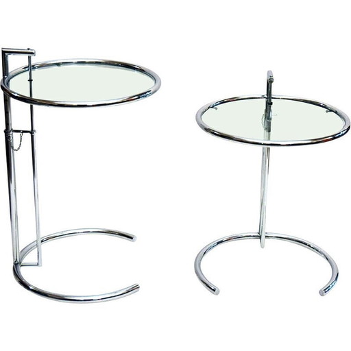 Eileen Gray stijl vintage verstelbare bijzettafels, 1980