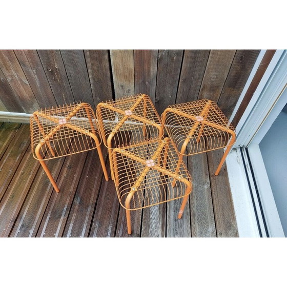 Image 1 of Set van 4 vintage Vasteron krukken van Inma Bermudez en Francis Cayouette