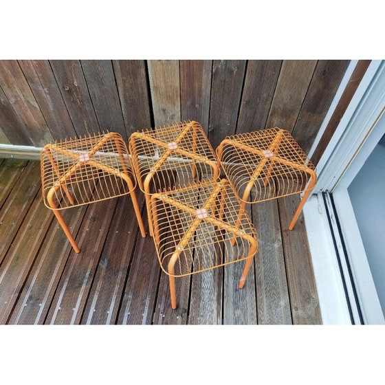 Image 1 of Set van 4 vintage Vasteron krukken van Inma Bermudez en Francis Cayouette