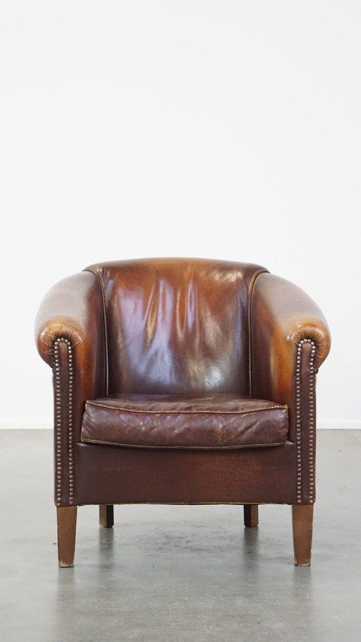 Vintage Schapenleren Clubfauteuil