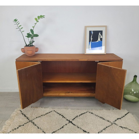 Image 1 of Vintage eiken fineer en rotan dressoir, 1970