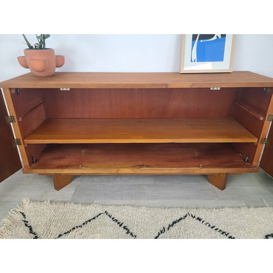 Image 1 of Vintage eiken fineer en rotan dressoir, 1970