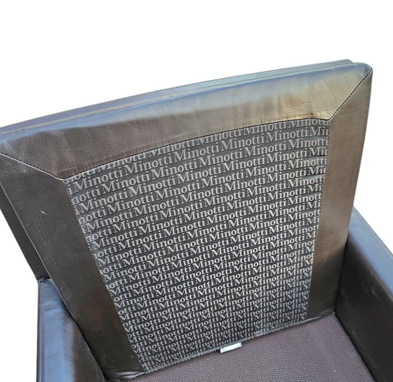 Image 1 of 2 X prachtige Manet Minotti fauteuils 2004 / Bruin Leer / Chroom
Uit Productie
