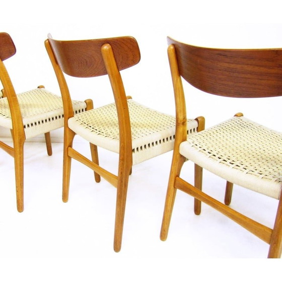 Image 1 of Set van 4 vintage Ch-23 stoelen van Hans Wegner voor Carl Hansen, jaren 1950