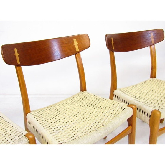 Image 1 of Set van 4 vintage Ch-23 stoelen van Hans Wegner voor Carl Hansen, jaren 1950
