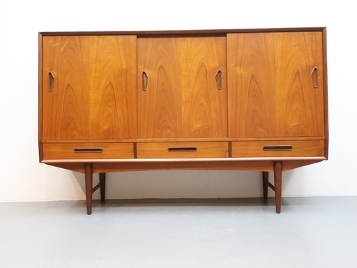 Vintage Deens wandmeubel in teak 