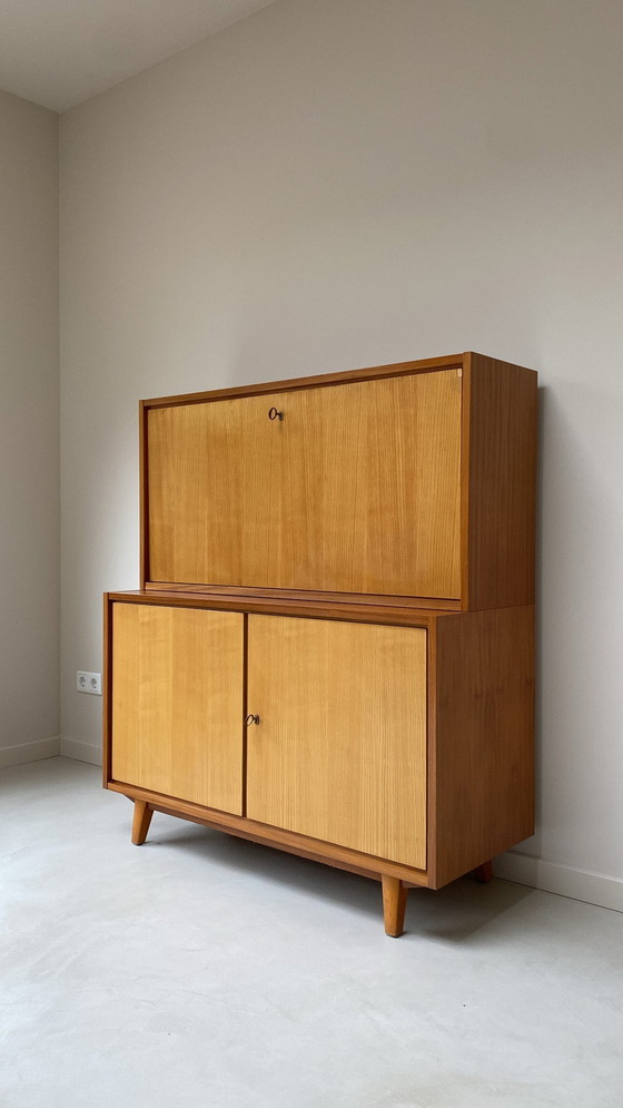 Image 1 of Vintage Teak Houten Secretaire / Kast / Bureau