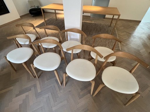 8x Elleboogstoel van Hans J. Wegner voor Carl Hansen & Zoon