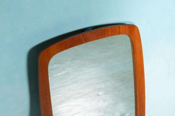 Image 1 of Vintage organische 60s spiegel teakhout, midcentury mirror