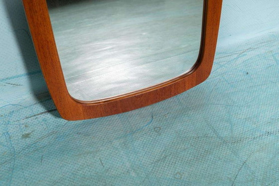 Image 1 of Vintage organische 60s spiegel teakhout, midcentury mirror