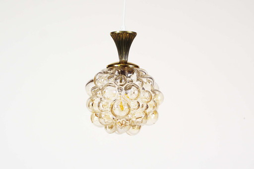 1x Petite amber bubble glazen hanglamp