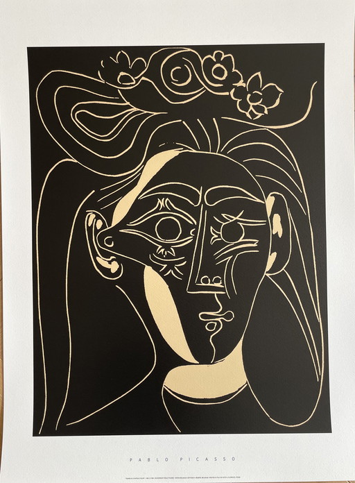 Pablo Picasso (1881-1973), Femme Au Chapeau Fleuri,1962, Successie Pablo Picasso 1999, SOFAM België, Gedrukt in Italië