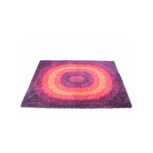 Mid century vloerkleed met ovale vormen - jaren 1970