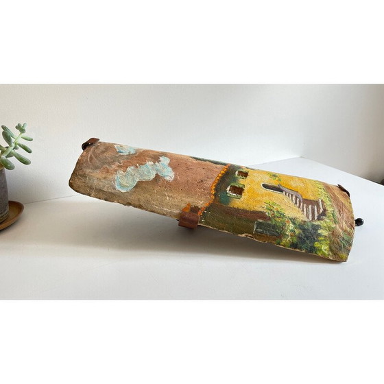 Image 1 of Wandlamp met oude tegels