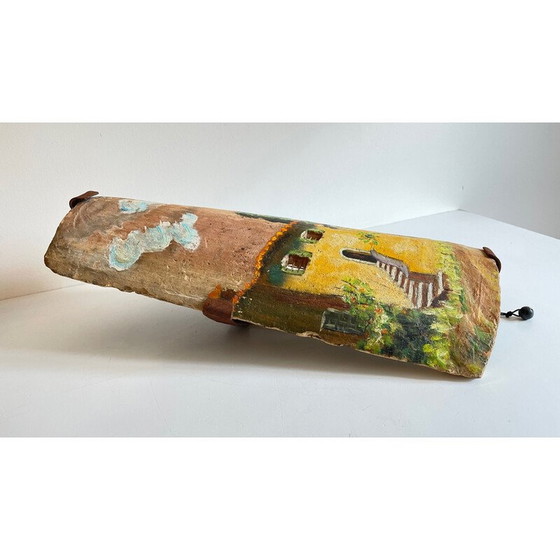 Image 1 of Wandlamp met oude tegels