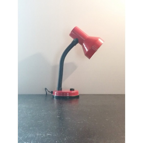 Image 1 of Vintage rode metalen bureaulamp, 1970