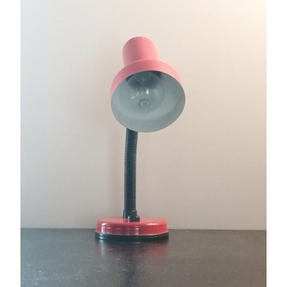 Image 1 of Vintage rode metalen bureaulamp, 1970