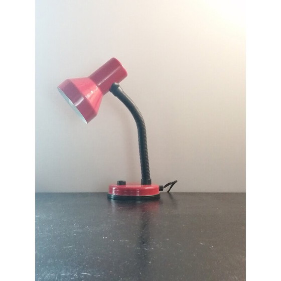 Image 1 of Vintage rode metalen bureaulamp, 1970