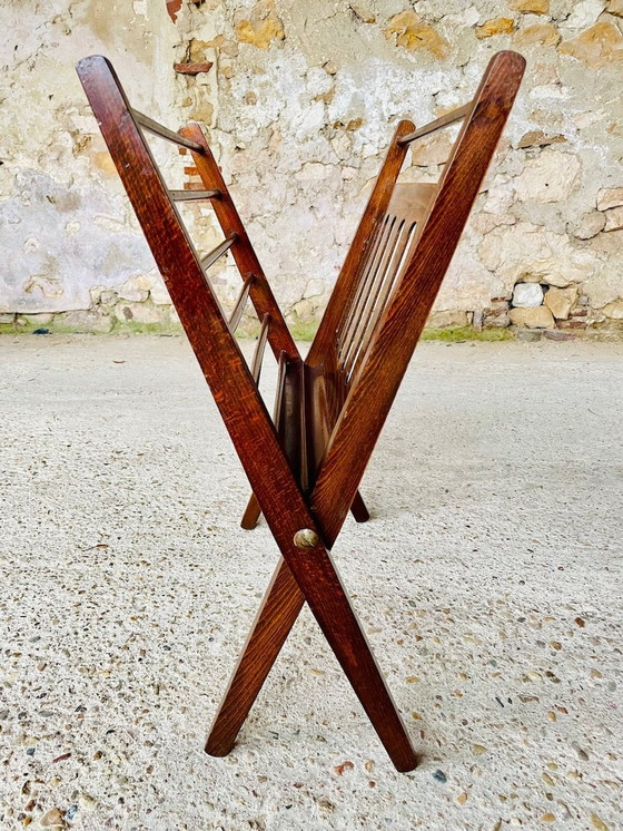 Image 1 of Mid Century, Vintage, inklapbaar tijdschriftenrek, Cees Braackman, circa 1960