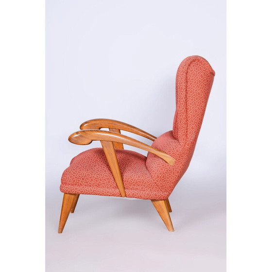 Image 1 of Vintage Art Deco beuken wingback fauteuil door Jan Vaněk, Tsjecho-Slowakije 1930