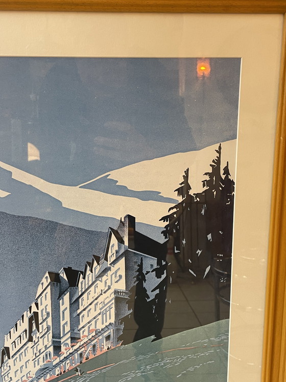 Image 1 of Combloux Mont Blanc, Vintage Ingelijste Poster/Prent