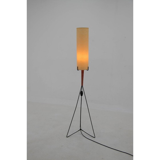Image 1 of Vloerlamp van Mid Century metaal en perkamentpapier, Europa 1960