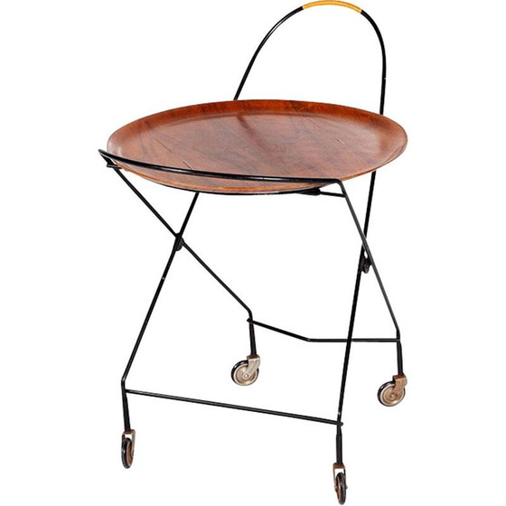 Image 1 of Vintage teakhouten serveerwagen van Ary Fanérprodukter Nybro voor Impala, Zweden 1950