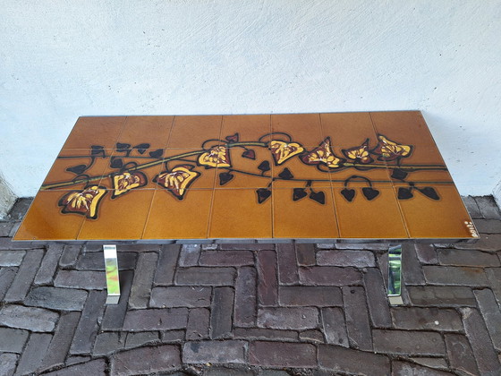 Image 1 of Belarti Adri tegeltafel, salontafel, verchroomd onderstel