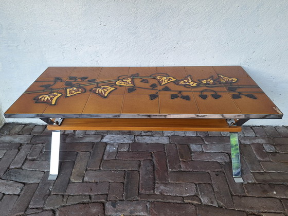 Image 1 of Belarti Adri tegeltafel, salontafel, verchroomd onderstel